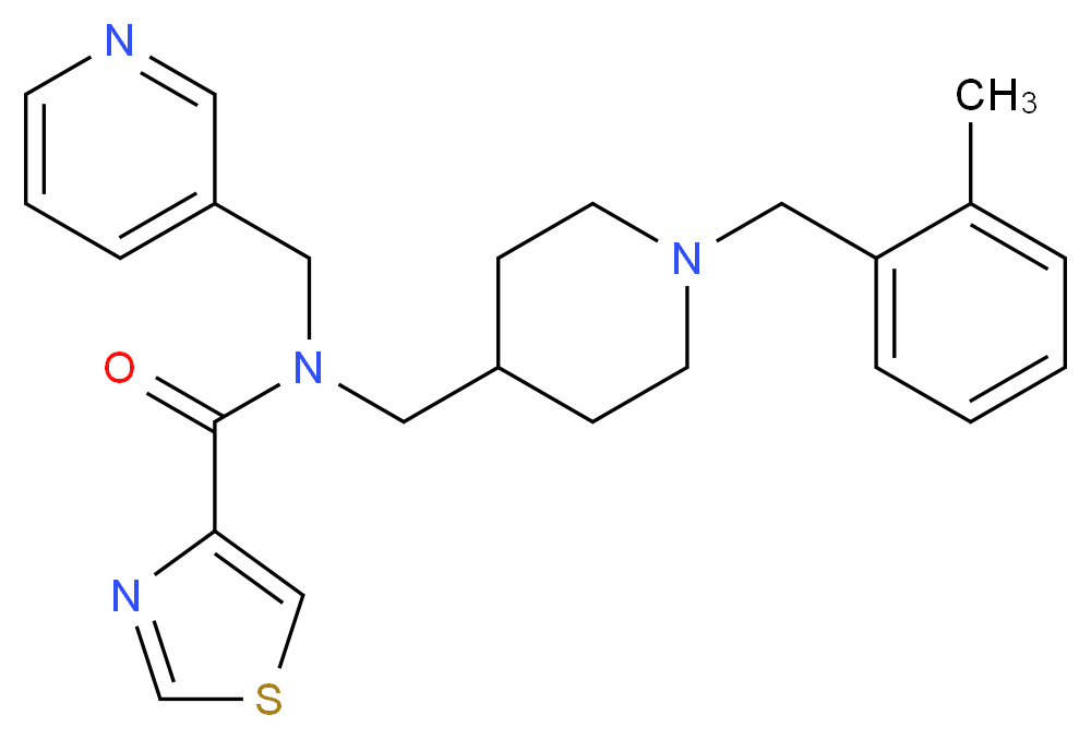 N-{[1-(2-methylbenzyl)-4-piperidinyl]methyl}-N-(3-pyridinylmethyl)-1,3-thiazole-4-carboxamide_Molecular_structure_CAS_)