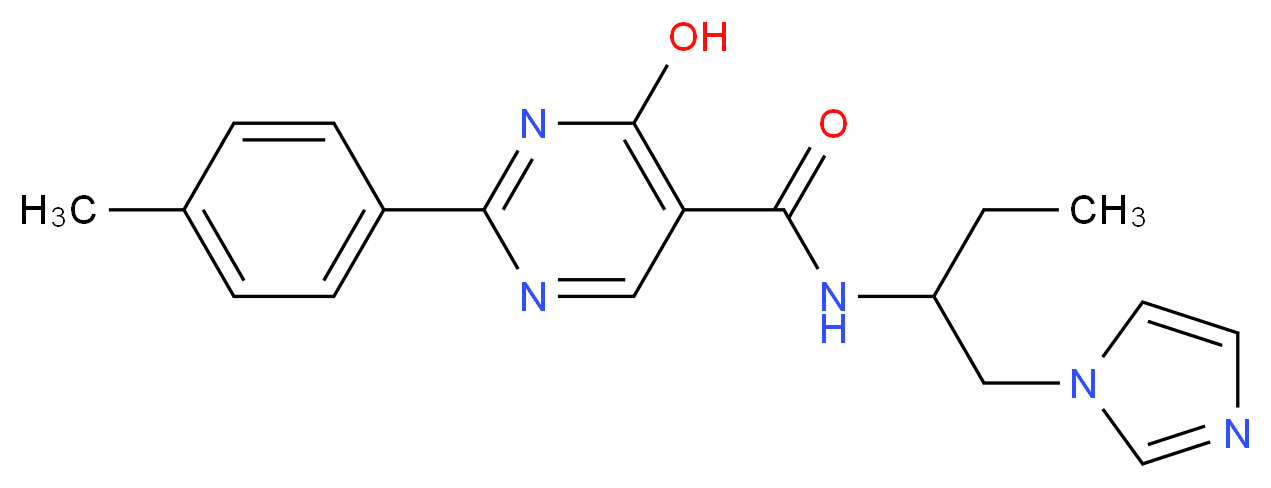 4-hydroxy-N-[1-(1H-imidazol-1-ylmethyl)propyl]-2-(4-methylphenyl)pyrimidine-5-carboxamide_Molecular_structure_CAS_)