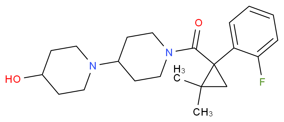 1'-{[1-(2-fluorophenyl)-2,2-dimethylcyclopropyl]carbonyl}-1,4'-bipiperidin-4-ol_Molecular_structure_CAS_)