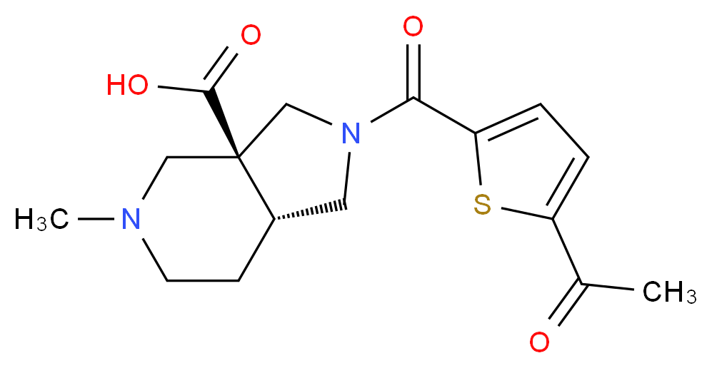 (3aS*,7aR*)-2-[(5-acetyl-2-thienyl)carbonyl]-5-methyloctahydro-3aH-pyrrolo[3,4-c]pyridine-3a-carboxylic acid_Molecular_structure_CAS_)