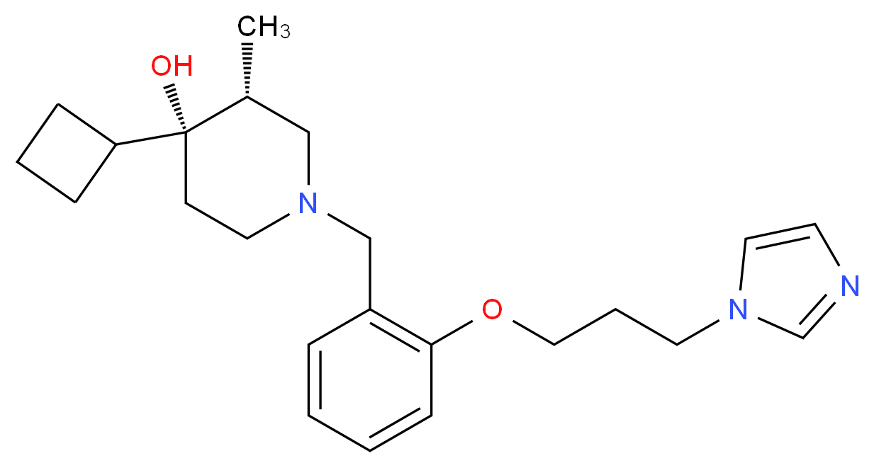 (3R*,4R*)-4-cyclobutyl-1-{2-[3-(1H-imidazol-1-yl)propoxy]benzyl}-3-methylpiperidin-4-ol_Molecular_structure_CAS_)