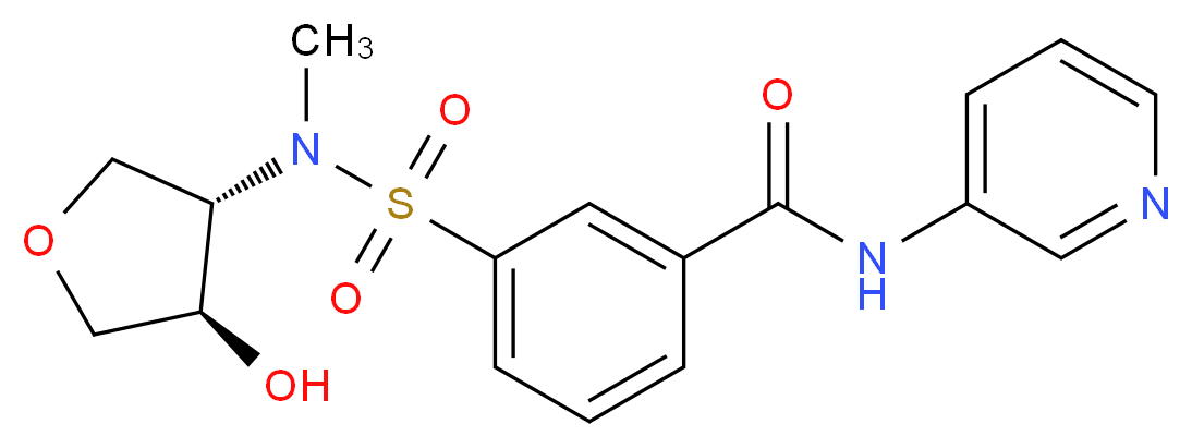 3-{[[(3S*,4R*)-4-hydroxytetrahydrofuran-3-yl](methyl)amino]sulfonyl}-N-pyridin-3-ylbenzamide_Molecular_structure_CAS_)