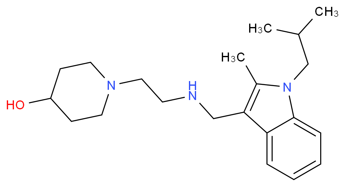 1-(2-{[(1-isobutyl-2-methyl-1H-indol-3-yl)methyl]amino}ethyl)piperidin-4-ol_Molecular_structure_CAS_)