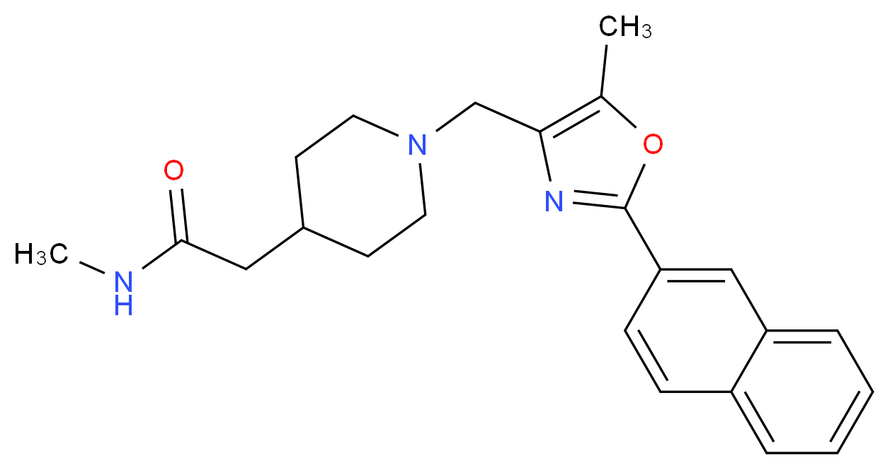 N-methyl-2-(1-{[5-methyl-2-(2-naphthyl)-1,3-oxazol-4-yl]methyl}piperidin-4-yl)acetamide_Molecular_structure_CAS_)