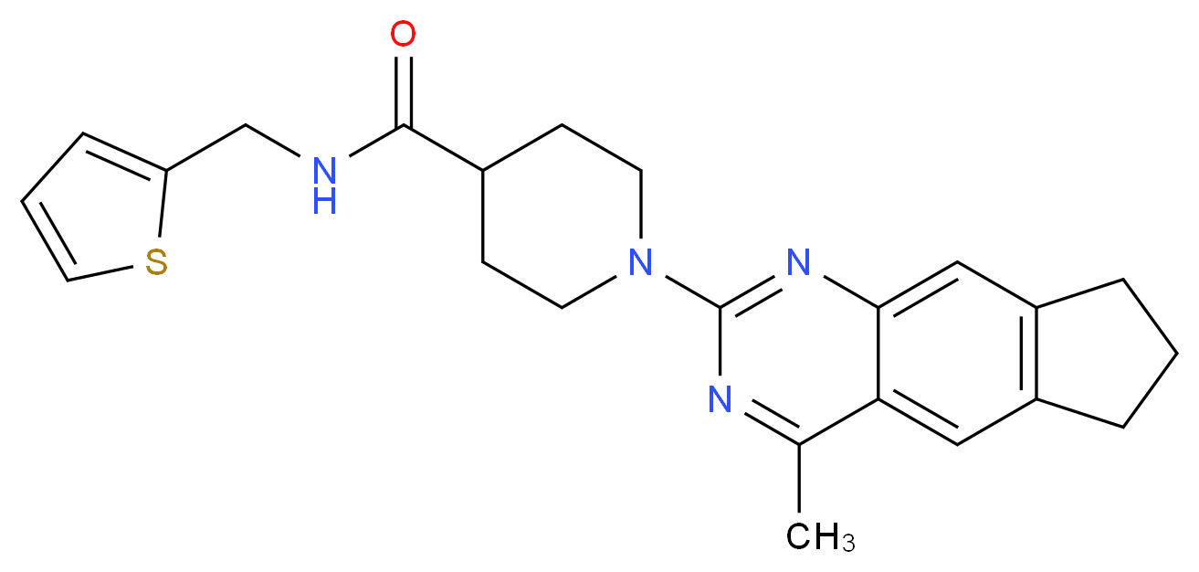 1-(4-methyl-7,8-dihydro-6H-cyclopenta[g]quinazolin-2-yl)-N-(2-thienylmethyl)-4-piperidinecarboxamide_Molecular_structure_CAS_)