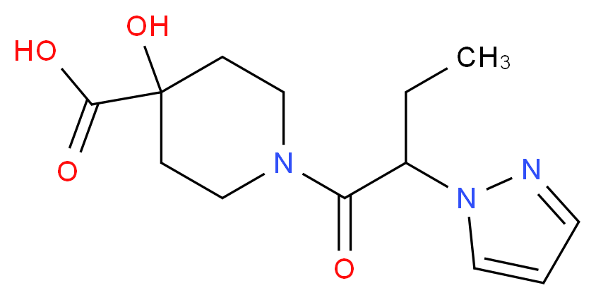 4-hydroxy-1-[2-(1H-pyrazol-1-yl)butanoyl]piperidine-4-carboxylic acid_Molecular_structure_CAS_)