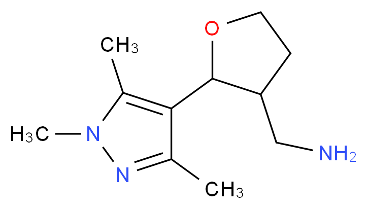 [2-(trimethyl-1H-pyrazol-4-yl)oxolan-3-yl]methanamine_Molecular_structure_CAS_)