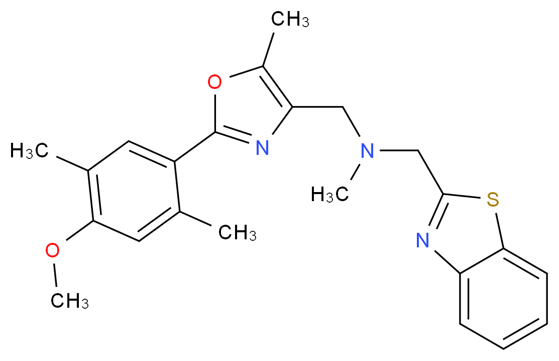 (1,3-benzothiazol-2-ylmethyl){[2-(4-methoxy-2,5-dimethylphenyl)-5-methyl-1,3-oxazol-4-yl]methyl}methylamine_Molecular_structure_CAS_)