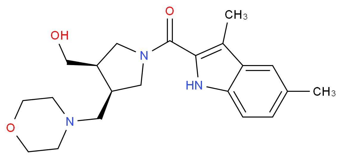 [(3R*,4R*)-1-[(3,5-dimethyl-1H-indol-2-yl)carbonyl]-4-(morpholin-4-ylmethyl)pyrrolidin-3-yl]methanol_Molecular_structure_CAS_)