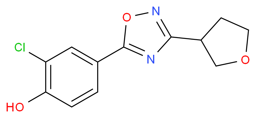 2-chloro-4-[3-(tetrahydrofuran-3-yl)-1,2,4-oxadiazol-5-yl]phenol_Molecular_structure_CAS_)