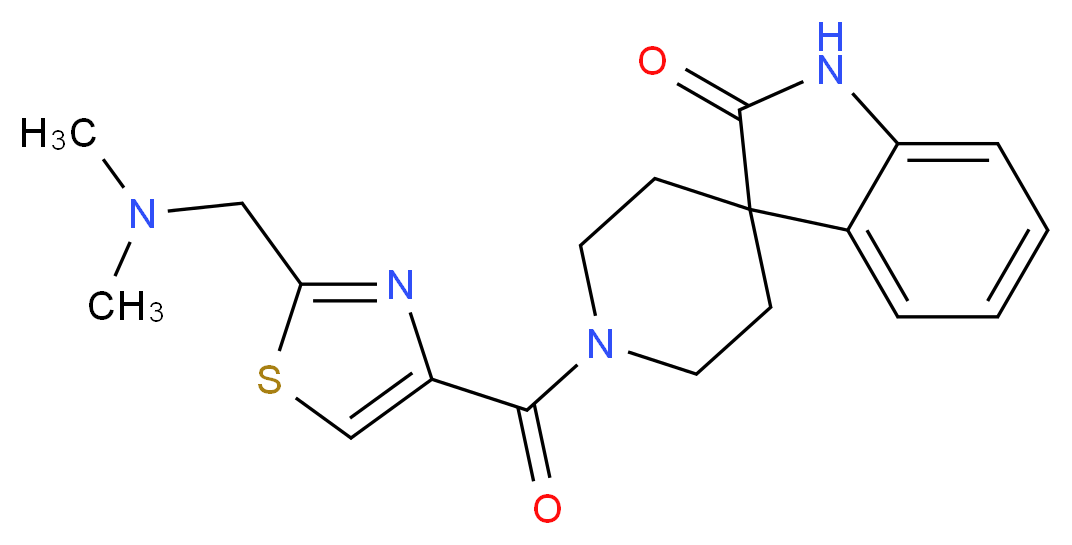 1'-({2-[(dimethylamino)methyl]-1,3-thiazol-4-yl}carbonyl)spiro[indole-3,4'-piperidin]-2(1H)-one_Molecular_structure_CAS_)