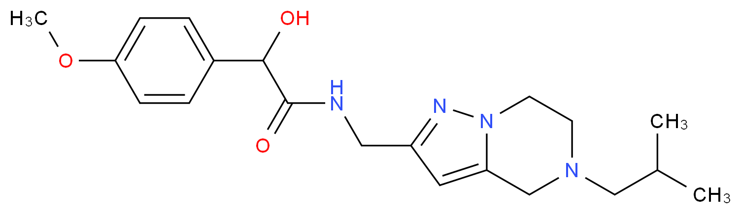 2-hydroxy-N-[(5-isobutyl-4,5,6,7-tetrahydropyrazolo[1,5-a]pyrazin-2-yl)methyl]-2-(4-methoxyphenyl)acetamide_Molecular_structure_CAS_)