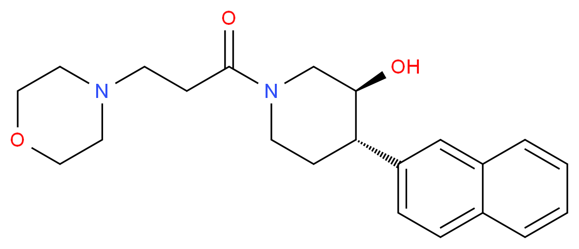 (3S*,4S*)-1-(3-morpholin-4-ylpropanoyl)-4-(2-naphthyl)piperidin-3-ol_Molecular_structure_CAS_)