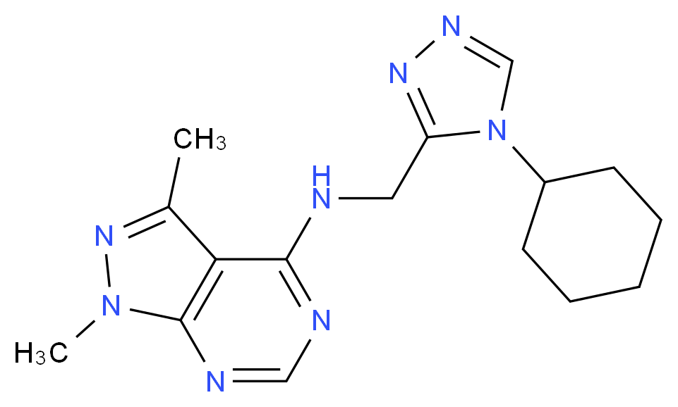 N-[(4-cyclohexyl-4H-1,2,4-triazol-3-yl)methyl]-1,3-dimethyl-1H-pyrazolo[3,4-d]pyrimidin-4-amine_Molecular_structure_CAS_)