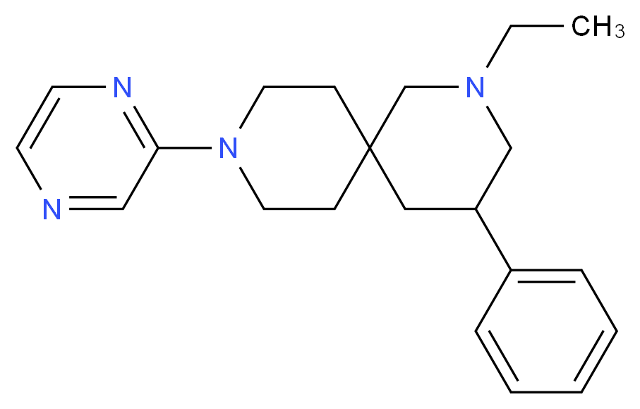 2-ethyl-4-phenyl-9-(2-pyrazinyl)-2,9-diazaspiro[5.5]undecane_Molecular_structure_CAS_)
