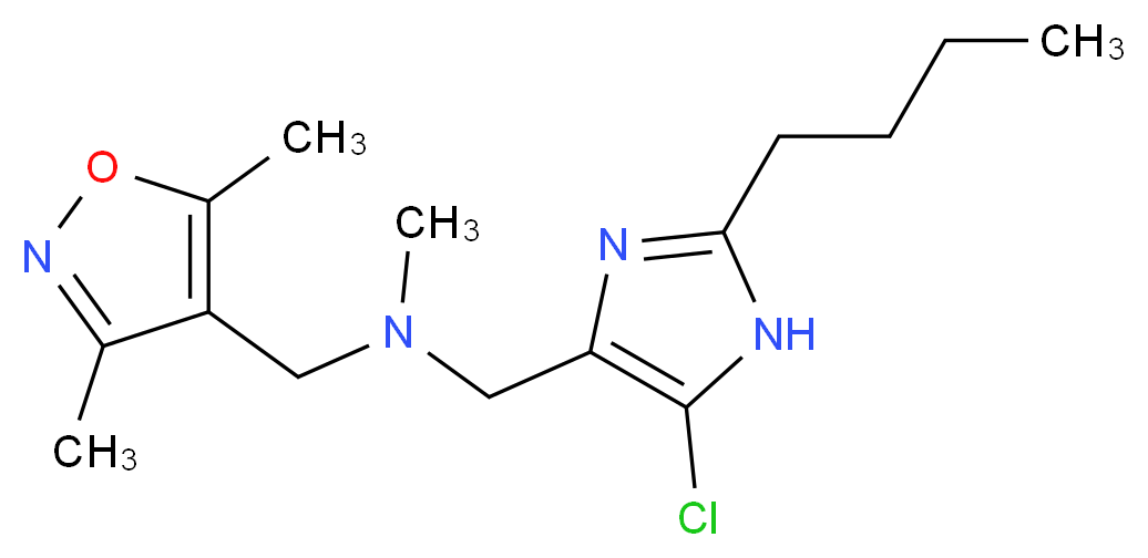 1-(2-butyl-5-chloro-1H-imidazol-4-yl)-N-[(3,5-dimethylisoxazol-4-yl)methyl]-N-methylmethanamine_Molecular_structure_CAS_)