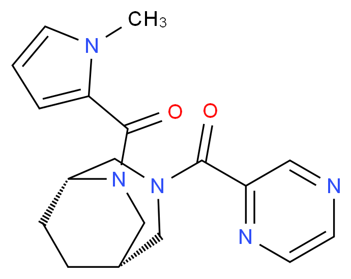 (1S*,5R*)-6-[(1-methyl-1H-pyrrol-2-yl)carbonyl]-3-(2-pyrazinylcarbonyl)-3,6-diazabicyclo[3.2.2]nonane_Molecular_structure_CAS_)