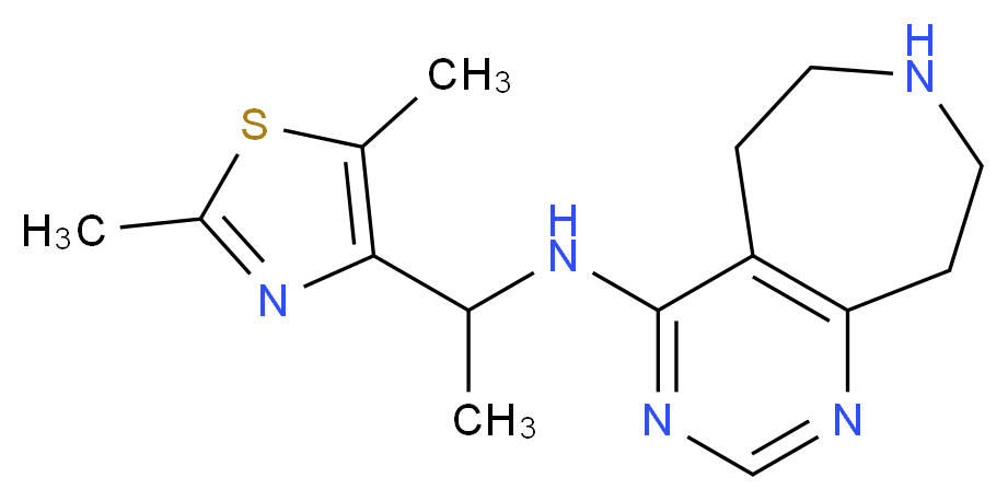 N-[1-(2,5-dimethyl-1,3-thiazol-4-yl)ethyl]-6,7,8,9-tetrahydro-5H-pyrimido[4,5-d]azepin-4-amine_Molecular_structure_CAS_)