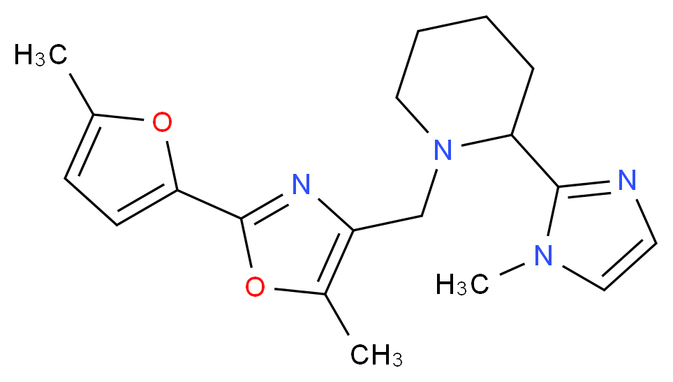 2-(1-methyl-1H-imidazol-2-yl)-1-{[5-methyl-2-(5-methyl-2-furyl)-1,3-oxazol-4-yl]methyl}piperidine_Molecular_structure_CAS_)