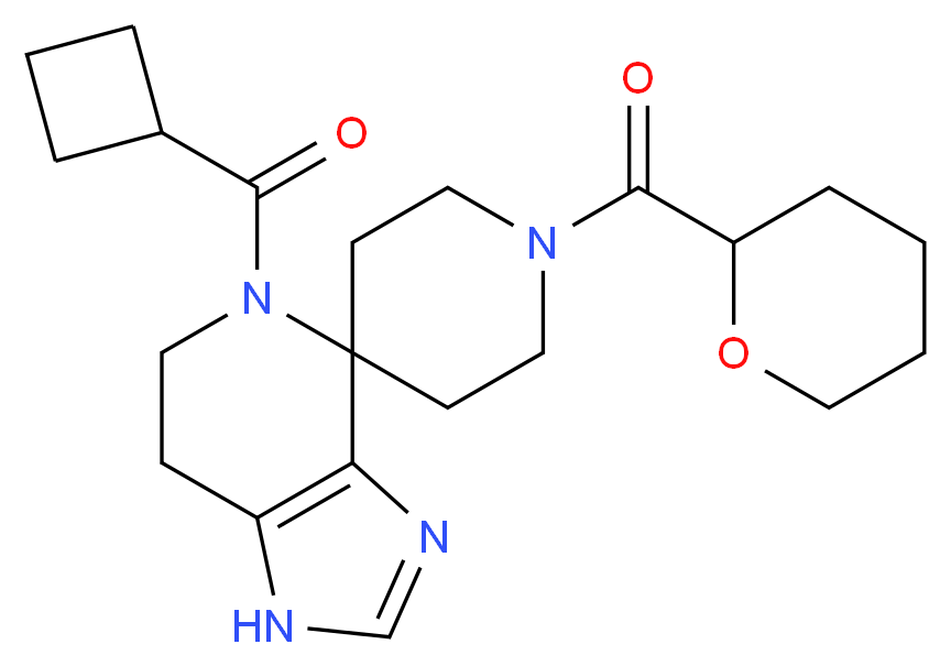 5-(cyclobutylcarbonyl)-1'-(tetrahydro-2H-pyran-2-ylcarbonyl)-1,5,6,7-tetrahydrospiro[imidazo[4,5-c]pyridine-4,4'-piperidine]_Molecular_structure_CAS_)