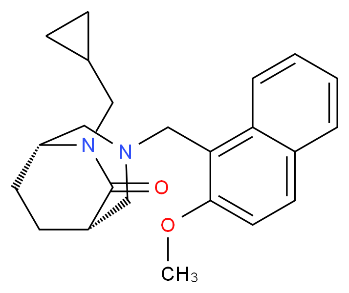 (1S*,5R*)-6-(cyclopropylmethyl)-3-[(2-methoxy-1-naphthyl)methyl]-3,6-diazabicyclo[3.2.2]nonan-7-one_Molecular_structure_CAS_)