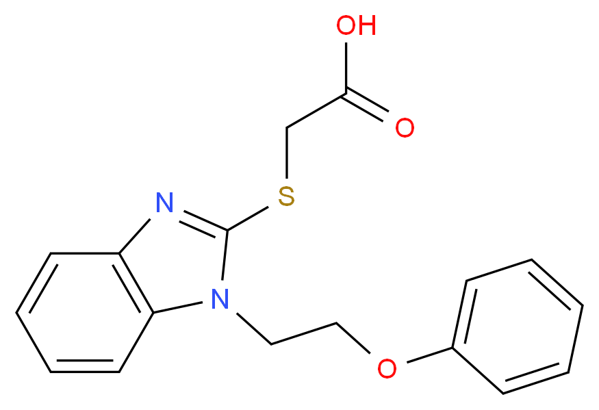 {[1-(2-Phenoxyethyl)-1H-benzimidazol-2-yl]-thio}acetic acid_Molecular_structure_CAS_)