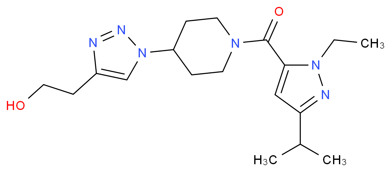2-(1-{1-[(1-ethyl-3-isopropyl-1H-pyrazol-5-yl)carbonyl]piperidin-4-yl}-1H-1,2,3-triazol-4-yl)ethanol_Molecular_structure_CAS_)
