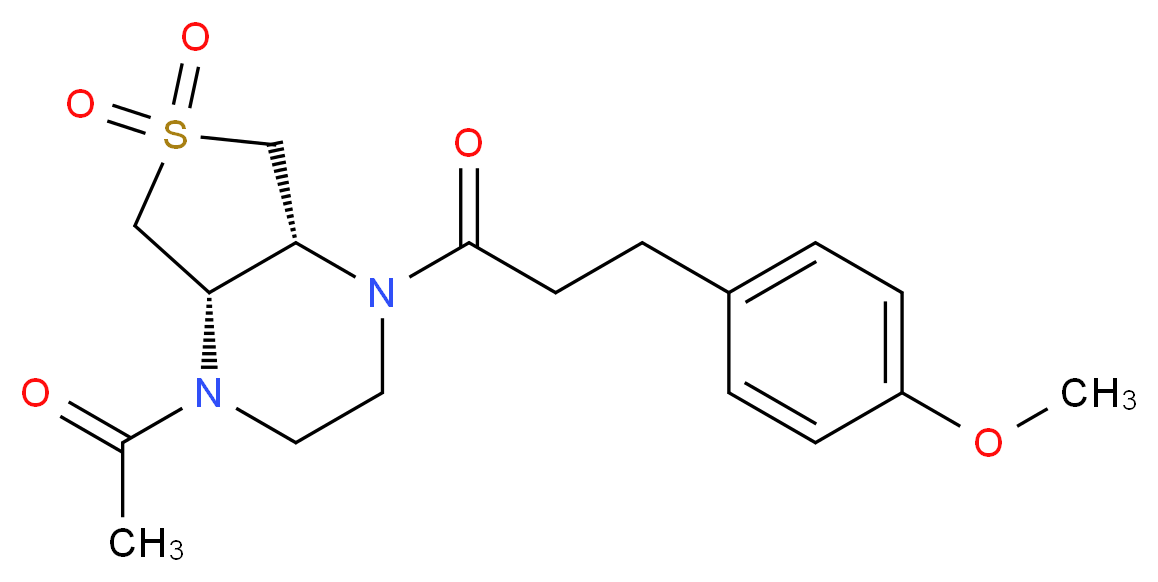 (4aR*,7aS*)-1-acetyl-4-[3-(4-methoxyphenyl)propanoyl]octahydrothieno[3,4-b]pyrazine 6,6-dioxide_Molecular_structure_CAS_)