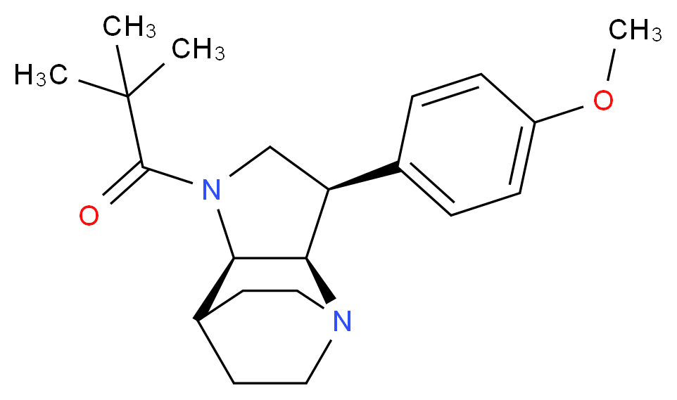 (3R*,3aR*,7aR*)-1-(2,2-dimethylpropanoyl)-3-(4-methoxyphenyl)octahydro-4,7-ethanopyrrolo[3,2-b]pyridine_Molecular_structure_CAS_)