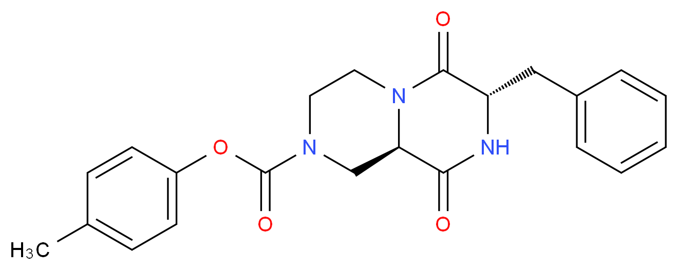 4-methylphenyl (7S,9aR)-7-benzyl-6,9-dioxooctahydro-2H-pyrazino[1,2-a]pyrazine-2-carboxylate_Molecular_structure_CAS_)