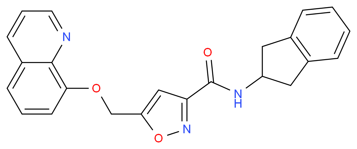 N-(2,3-dihydro-1H-inden-2-yl)-5-[(8-quinolinyloxy)methyl]-3-isoxazolecarboxamide_Molecular_structure_CAS_)