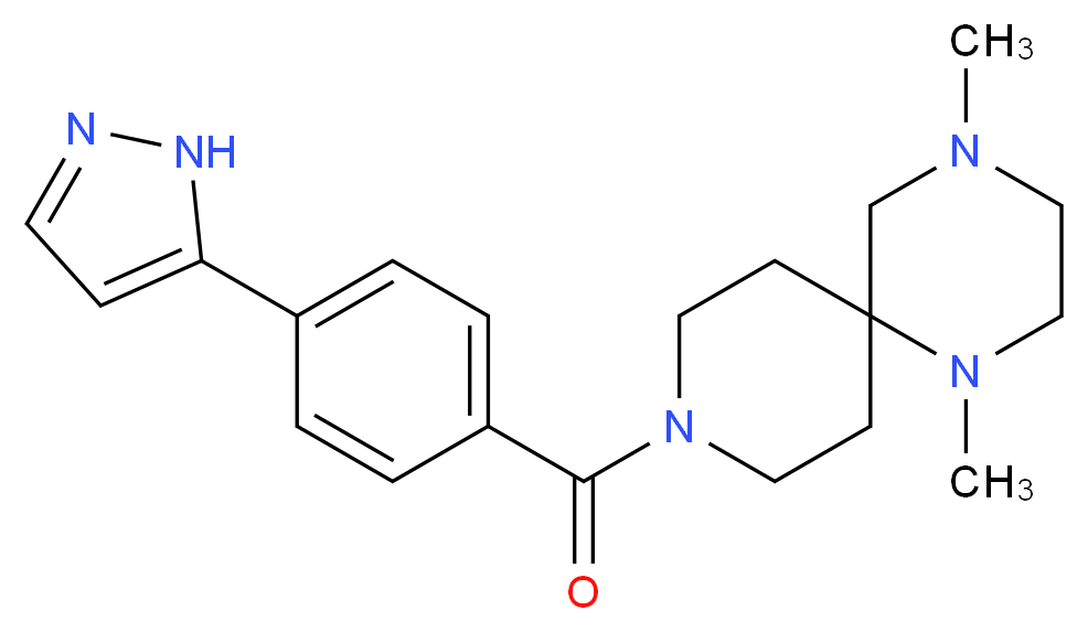 1,4-dimethyl-9-[4-(1H-pyrazol-5-yl)benzoyl]-1,4,9-triazaspiro[5.5]undecane_Molecular_structure_CAS_)