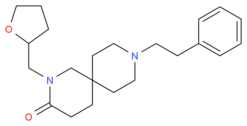 9-(2-phenylethyl)-2-(tetrahydro-2-furanylmethyl)-2,9-diazaspiro[5.5]undecan-3-one_Molecular_structure_CAS_)