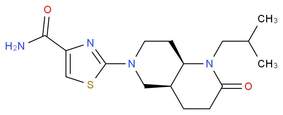 2-[(4aS*,8aR*)-1-isobutyl-2-oxooctahydro-1,6-naphthyridin-6(2H)-yl]-1,3-thiazole-4-carboxamide_Molecular_structure_CAS_)