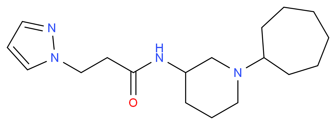 N-(1-cycloheptyl-3-piperidinyl)-3-(1H-pyrazol-1-yl)propanamide_Molecular_structure_CAS_)