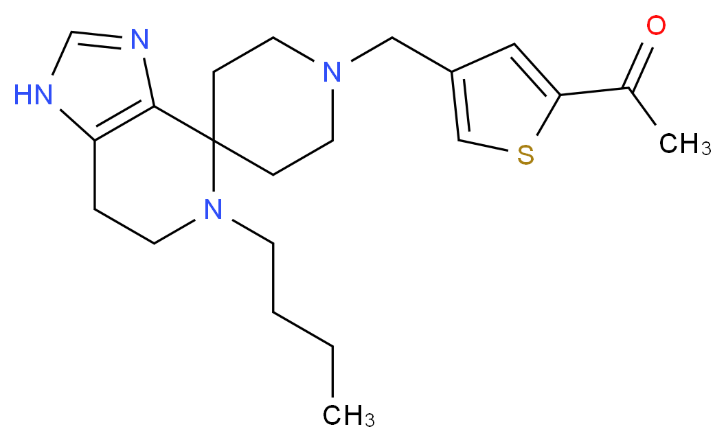 1-{4-[(5-butyl-1,5,6,7-tetrahydro-1'H-spiro[imidazo[4,5-c]pyridine-4,4'-piperidin]-1'-yl)methyl]-2-thienyl}ethanone_Molecular_structure_CAS_)