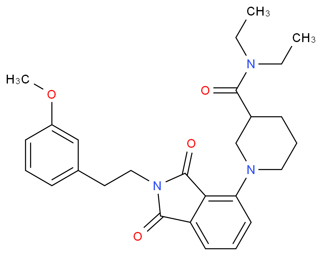 N,N-diethyl-1-{2-[2-(3-methoxyphenyl)ethyl]-1,3-dioxo-2,3-dihydro-1H-isoindol-4-yl}-3-piperidinecarboxamide_Molecular_structure_CAS_)
