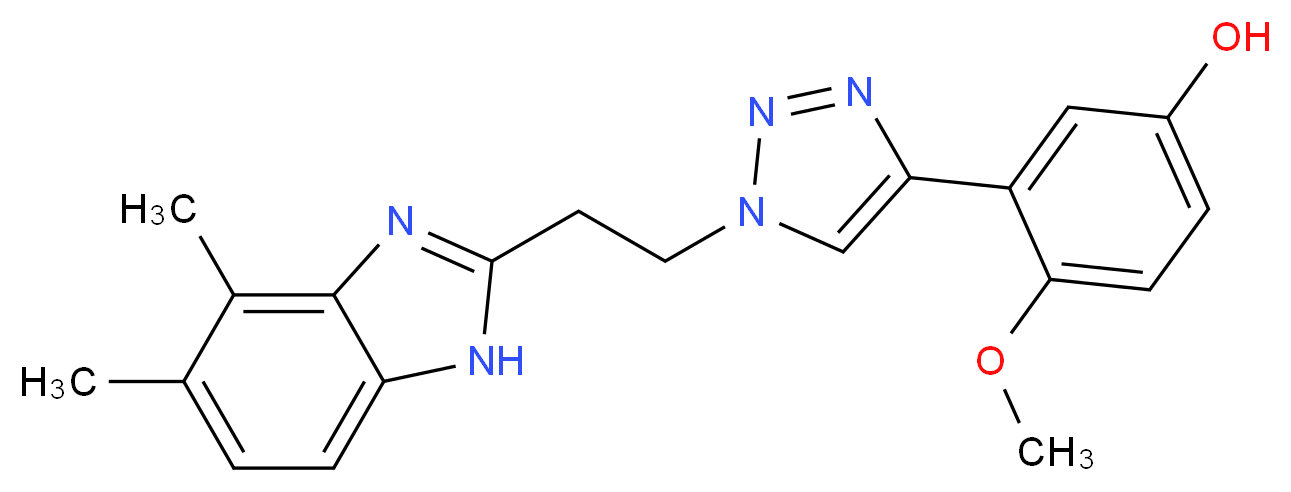 3-{1-[2-(4,5-dimethyl-1H-benzimidazol-2-yl)ethyl]-1H-1,2,3-triazol-4-yl}-4-methoxyphenol_Molecular_structure_CAS_)