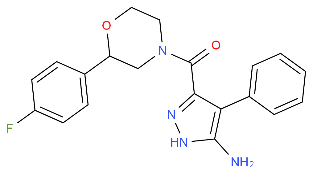 3-{[2-(4-fluorophenyl)morpholin-4-yl]carbonyl}-4-phenyl-1H-pyrazol-5-amine_Molecular_structure_CAS_)