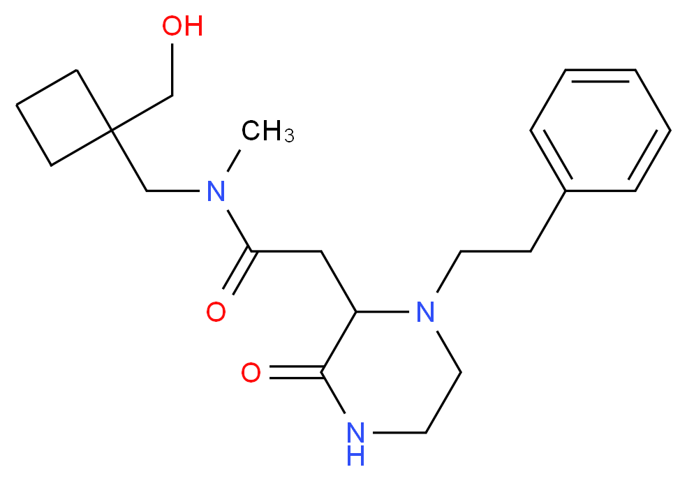 N-{[1-(hydroxymethyl)cyclobutyl]methyl}-N-methyl-2-[3-oxo-1-(2-phenylethyl)-2-piperazinyl]acetamide_Molecular_structure_CAS_)