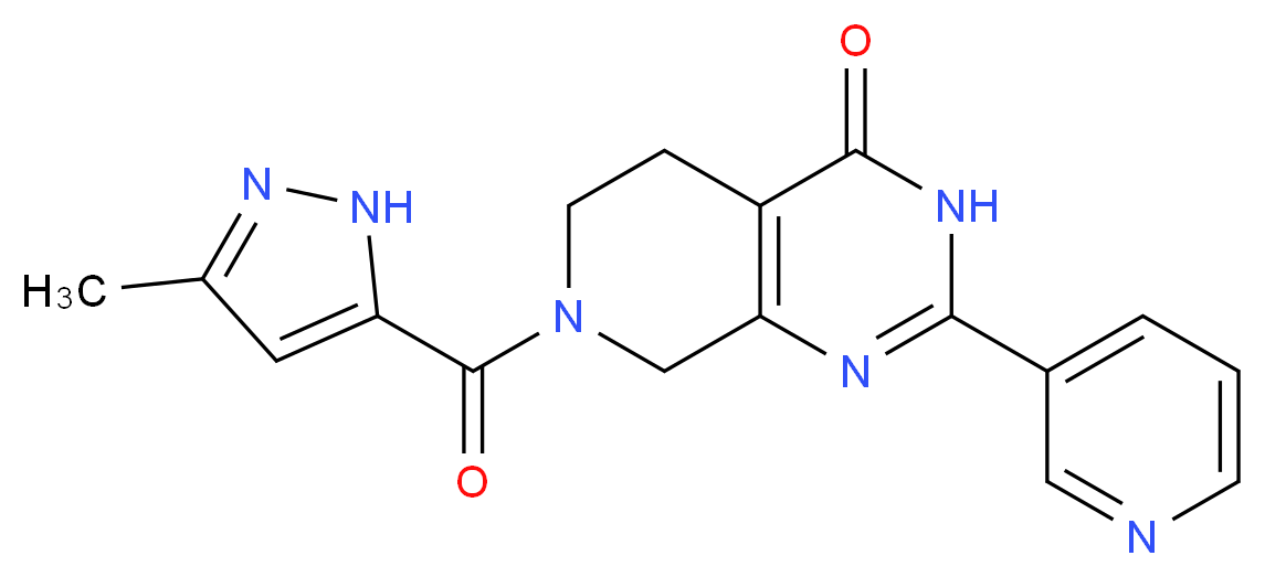 7-[(3-methyl-1H-pyrazol-5-yl)carbonyl]-2-pyridin-3-yl-5,6,7,8-tetrahydropyrido[3,4-d]pyrimidin-4(3H)-one_Molecular_structure_CAS_)