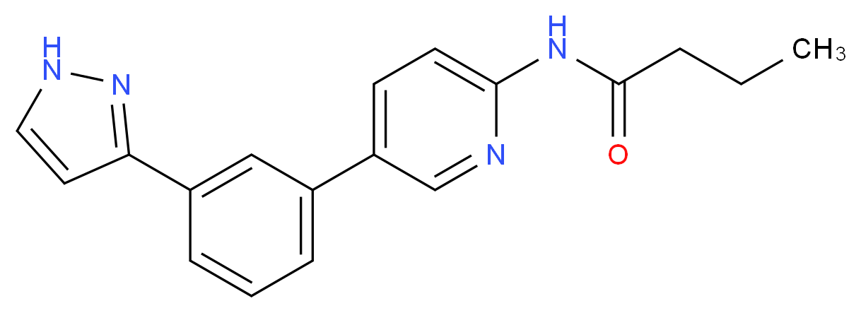 N-{5-[3-(1H-pyrazol-3-yl)phenyl]-2-pyridinyl}butanamide_Molecular_structure_CAS_)