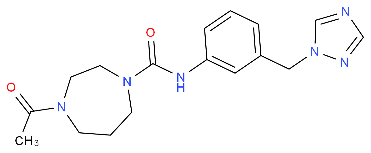 4-acetyl-N-[3-(1H-1,2,4-triazol-1-ylmethyl)phenyl]-1,4-diazepane-1-carboxamide_Molecular_structure_CAS_)