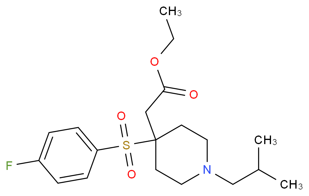 ethyl {4-[(4-fluorophenyl)sulfonyl]-1-isobutyl-4-piperidinyl}acetate_Molecular_structure_CAS_)