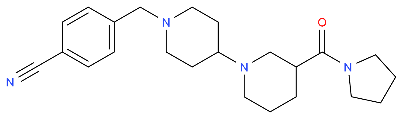 4-{[3-(pyrrolidin-1-ylcarbonyl)-1,4'-bipiperidin-1'-yl]methyl}benzonitrile_Molecular_structure_CAS_)