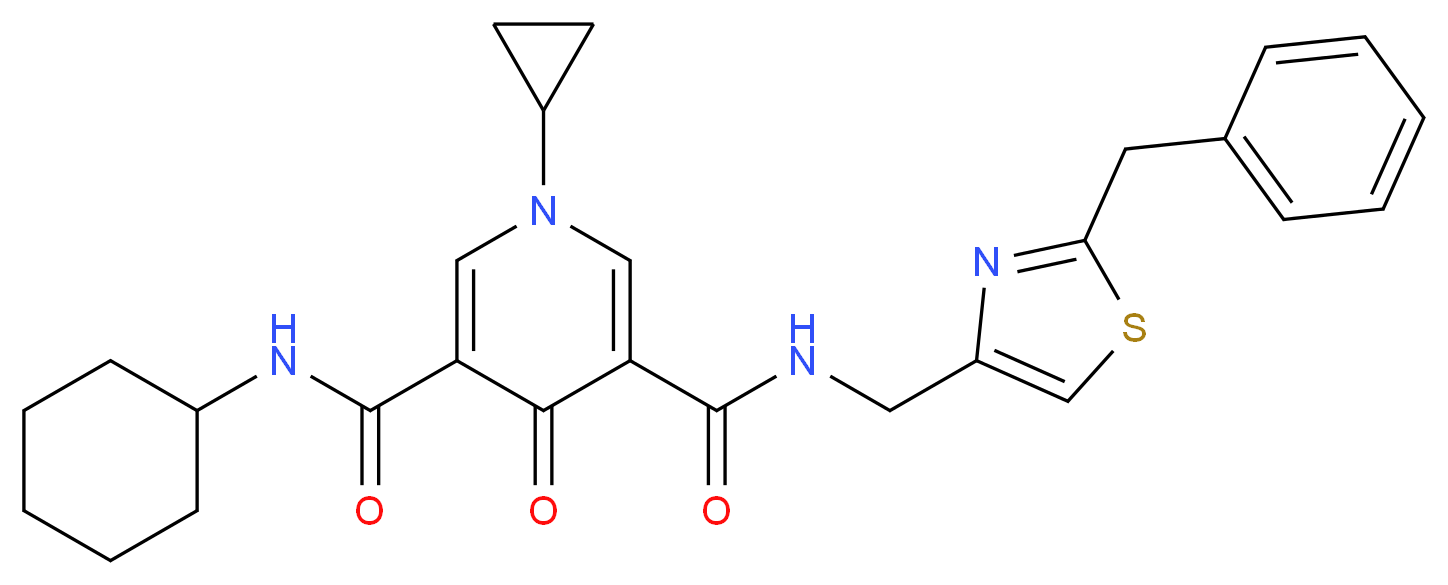 N-[(2-benzyl-1,3-thiazol-4-yl)methyl]-N'-cyclohexyl-1-cyclopropyl-4-oxo-1,4-dihydro-3,5-pyridinedicarboxamide_Molecular_structure_CAS_)