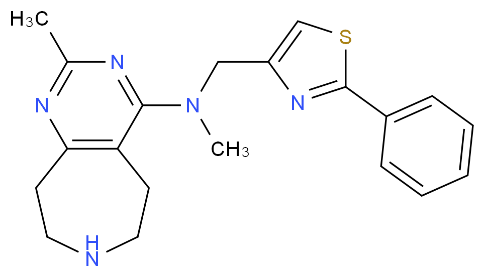 N,2-dimethyl-N-[(2-phenyl-1,3-thiazol-4-yl)methyl]-6,7,8,9-tetrahydro-5H-pyrimido[4,5-d]azepin-4-amine_Molecular_structure_CAS_)