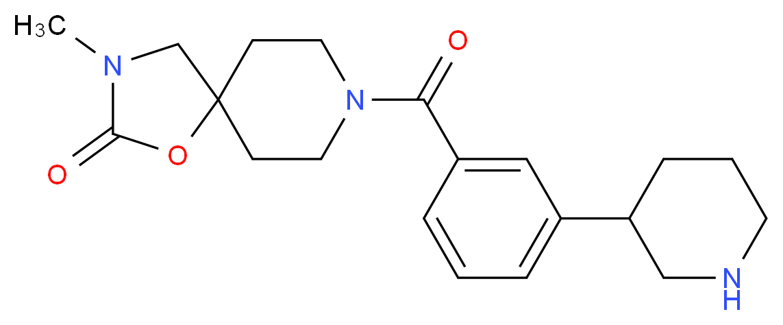 3-methyl-8-(3-piperidin-3-ylbenzoyl)-1-oxa-3,8-diazaspiro[4.5]decan-2-one_Molecular_structure_CAS_)