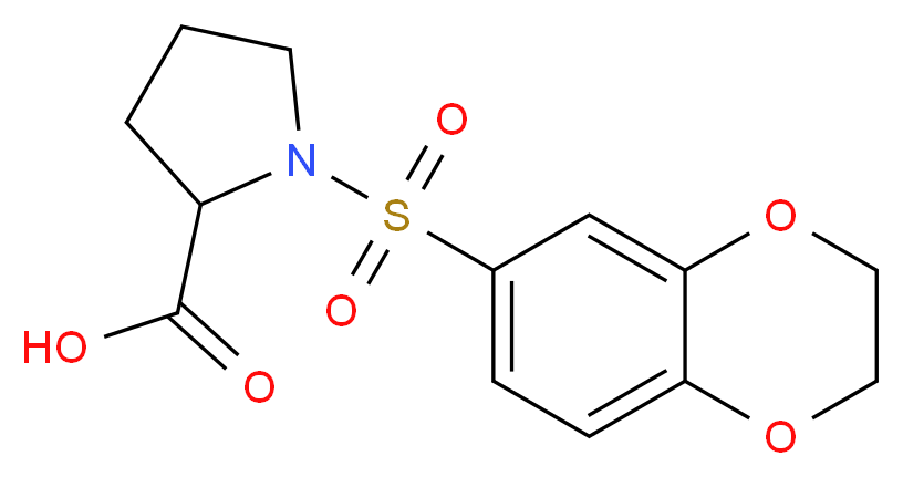 1-(2,3-dihydro-1,4-benzodioxin-6-ylsulfonyl)pyrrolidine-2-carboxylic acid_Molecular_structure_CAS_)