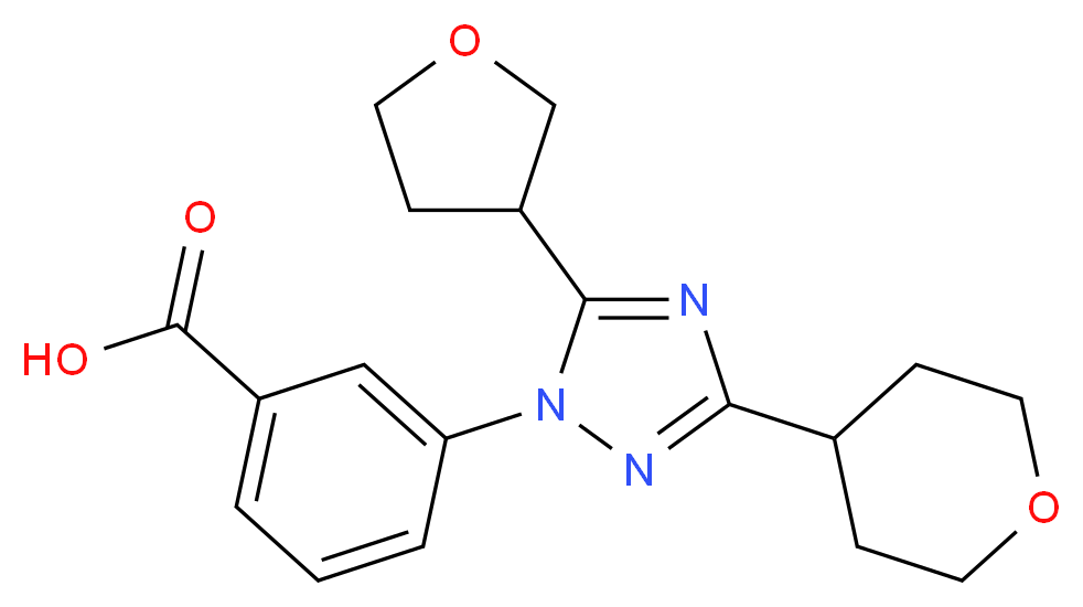 3-[5-(tetrahydrofuran-3-yl)-3-(tetrahydro-2H-pyran-4-yl)-1H-1,2,4-triazol-1-yl]benzoic acid_Molecular_structure_CAS_)